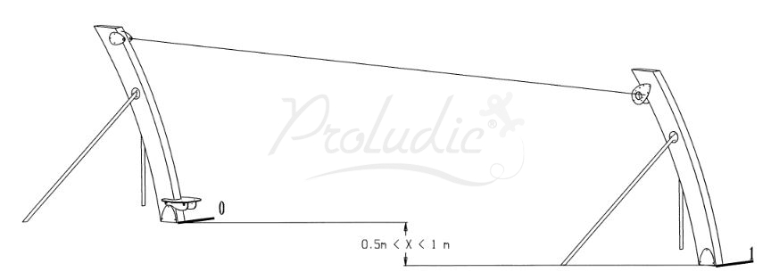 Zjazd linowy montowany na wzniesieniu J510