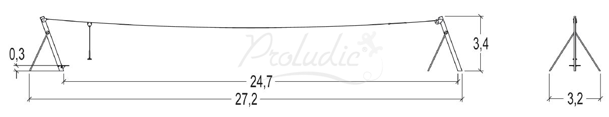 Zjazd linowy montowany na wzniesieniu J512
