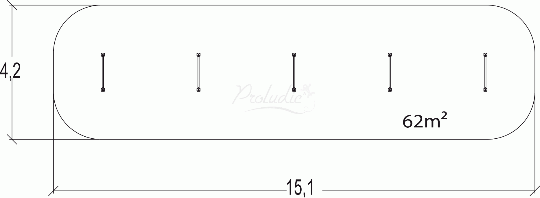 Trim Trail zestaw płotków gimnastycznych Senior JPS12-S-M
