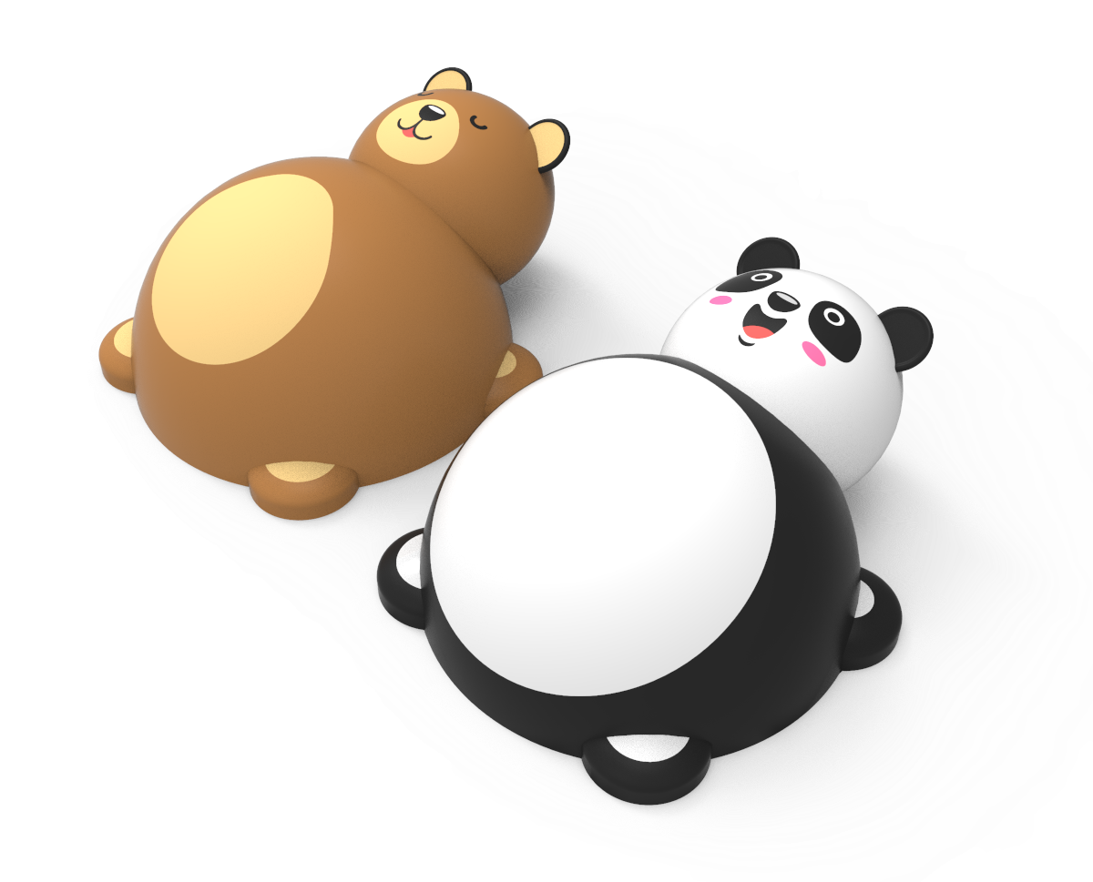 Gumowa figura Niedźwiedź brunatny lub niedźwiedź Panda 3D035 Gumowa figura Niedźwiedź brunatny lub niedźwiedź Panda 3D035