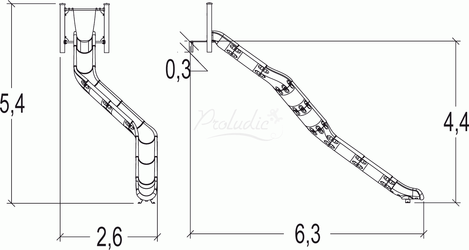 Zjeżdżalnie na skarpie wys. ślizgu 4 Zjeżdżalnie na skarpie wys. ślizgu 4