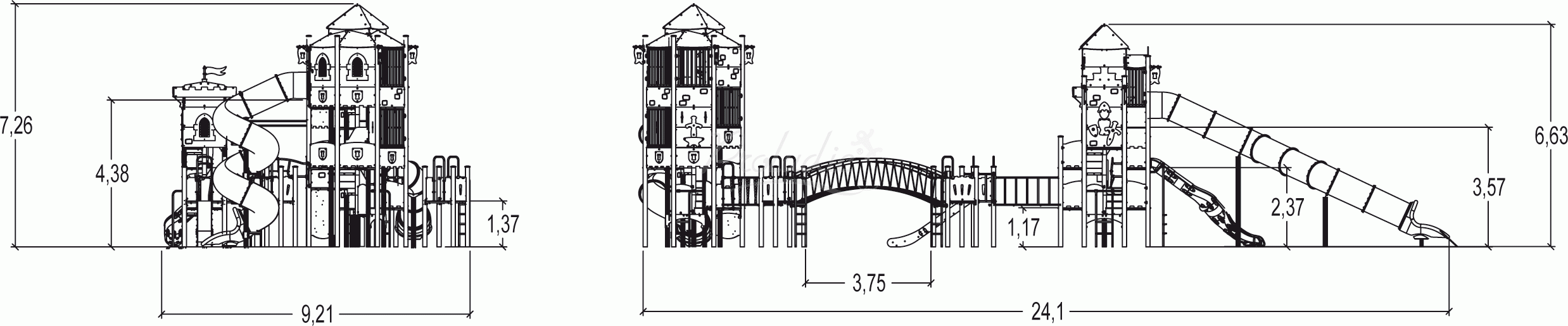 Zestaw 3 wieże Średniowiecze J4703P