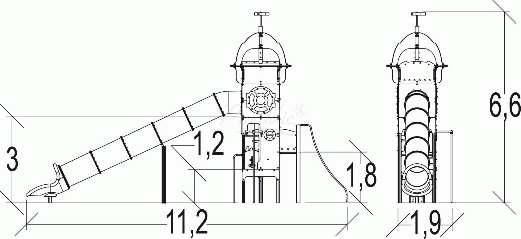 ieża prostokątna Metropolis - zjeżdżalnie z polipropylenu J47100P ieża prostokątna Metropolis - zjeżdżalnie z polipropylenu J47100P