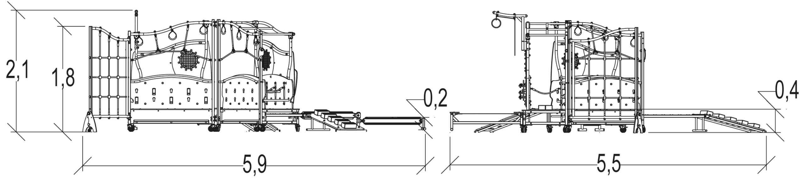 Plac zabaw mobilny Gymludic J51000