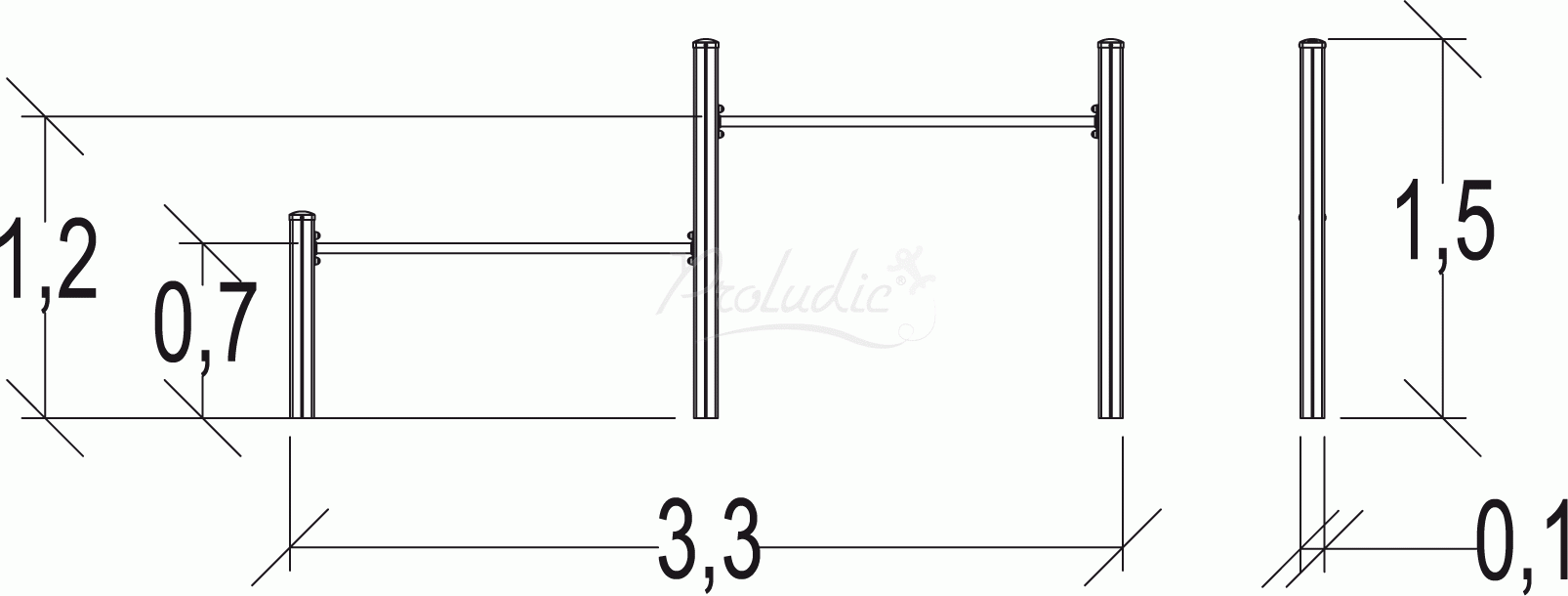 Trim Trail drążki gimnastyczne - niskie JPS17-S-M