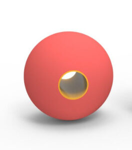 Gumowa kula z tunelem