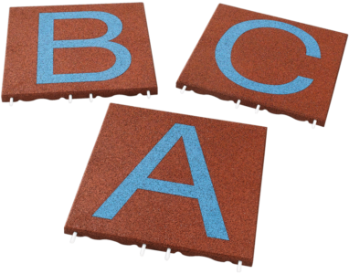 Płyty absorbujące z literami i cyframi