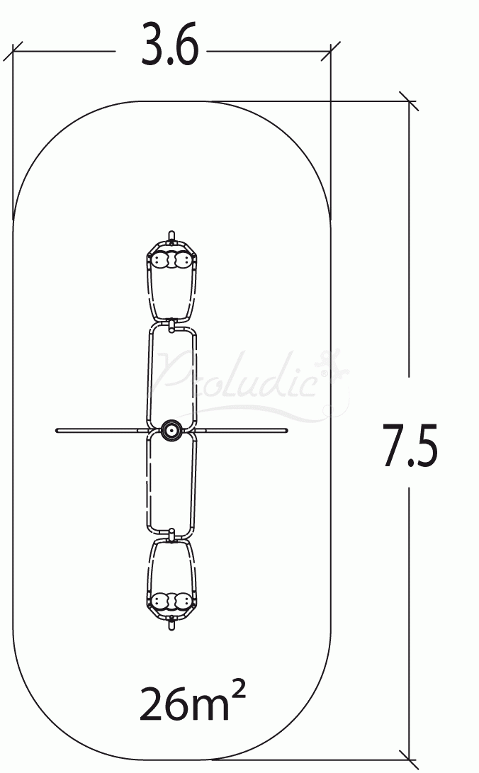 Podwójna wirująca huśtawka Gyro (stal) J2594M