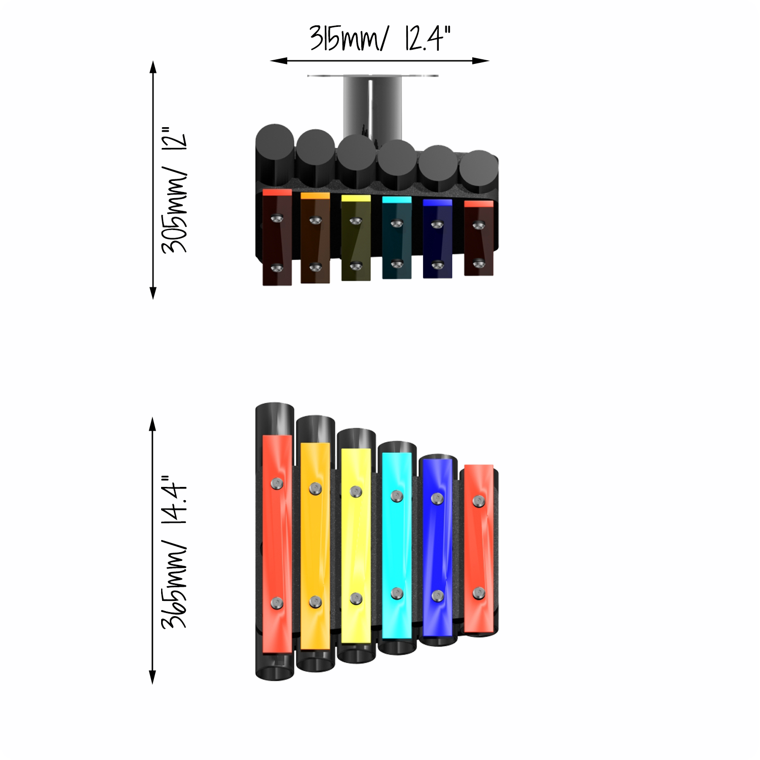 Muzyczny Place zabaw  -  Rainbow Trio Metallophone Elevations