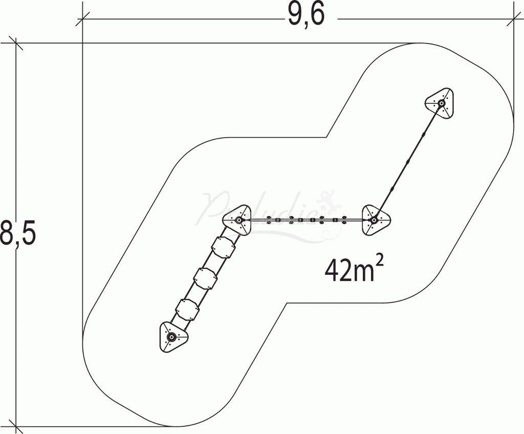 Ścieżka linowa - słupy drewniane J5407