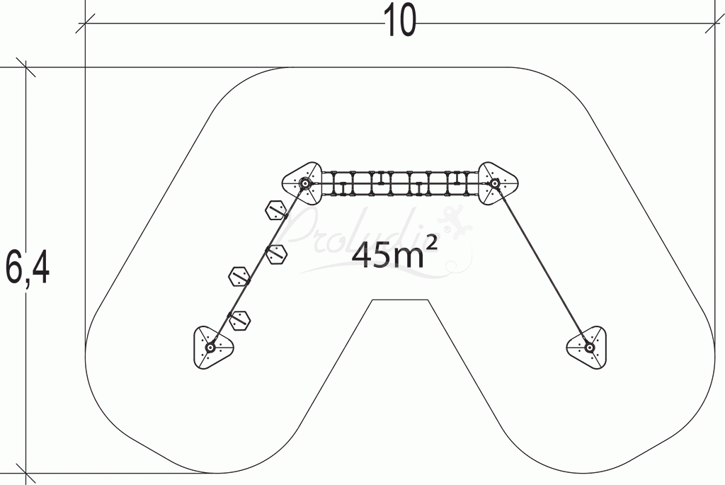 Ścieżka linowa - słupy stalowe J5408-M