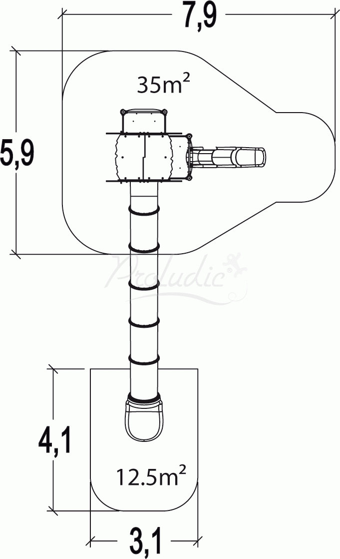 Wieża prostokątna Amazonia - zjeżdżalnie polipropylen J47200P