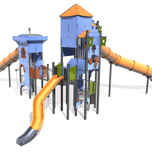 Zestaw 2 wieże Średniowiecze - zjeżdżalnie polipropylen J4702P