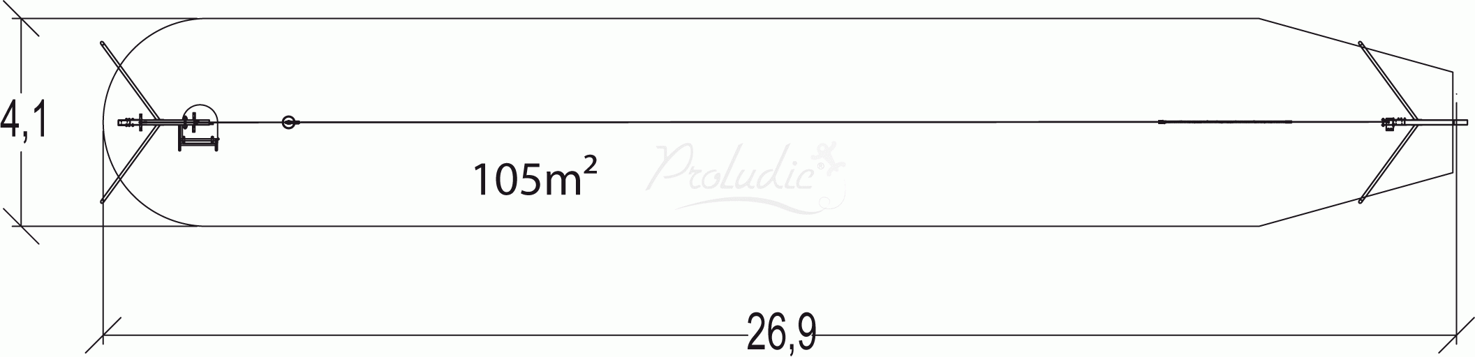 Zjazd linowy na terenie płaskim J514