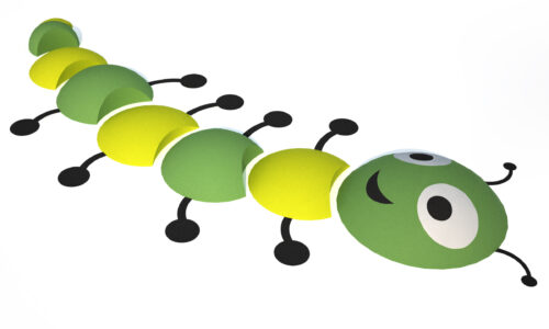 Gumowa figura na plac zabaw Gąsienica