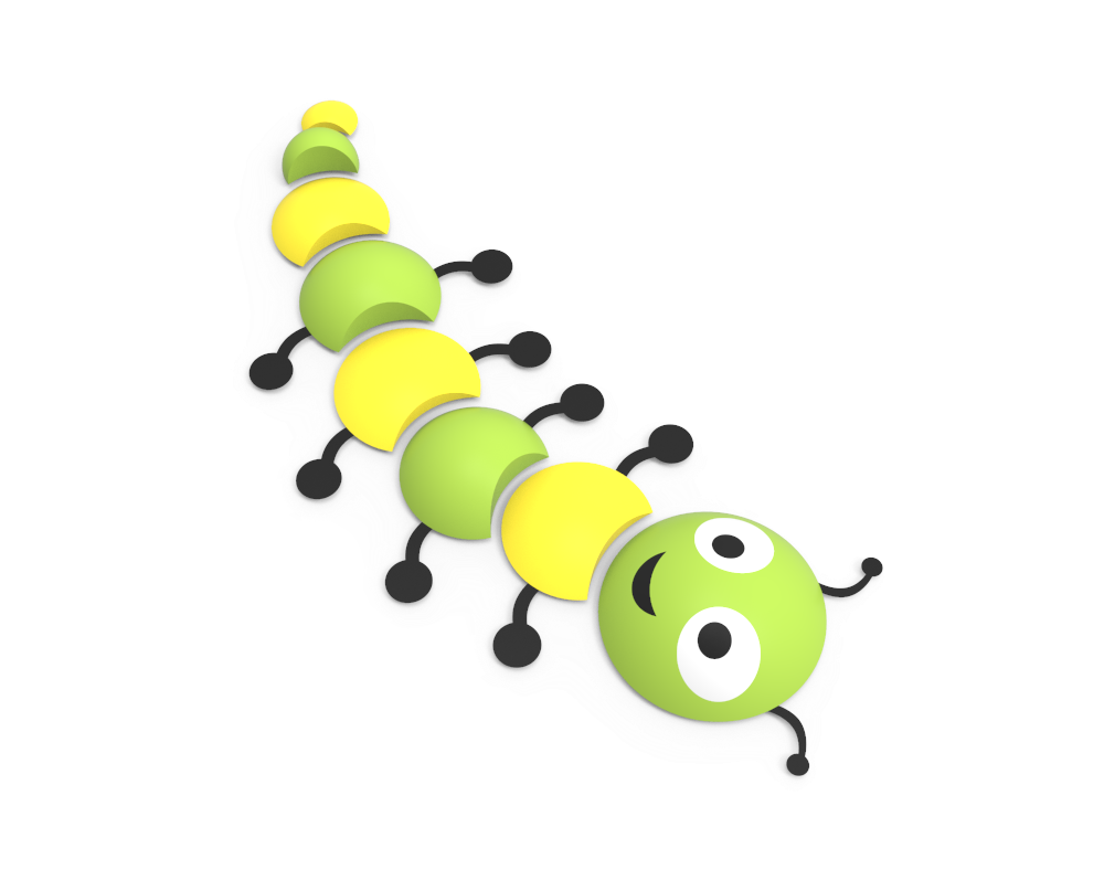 Gumowa figura na plac zabaw Gąsienica Gumowa figura na plac zabaw Gąsienica