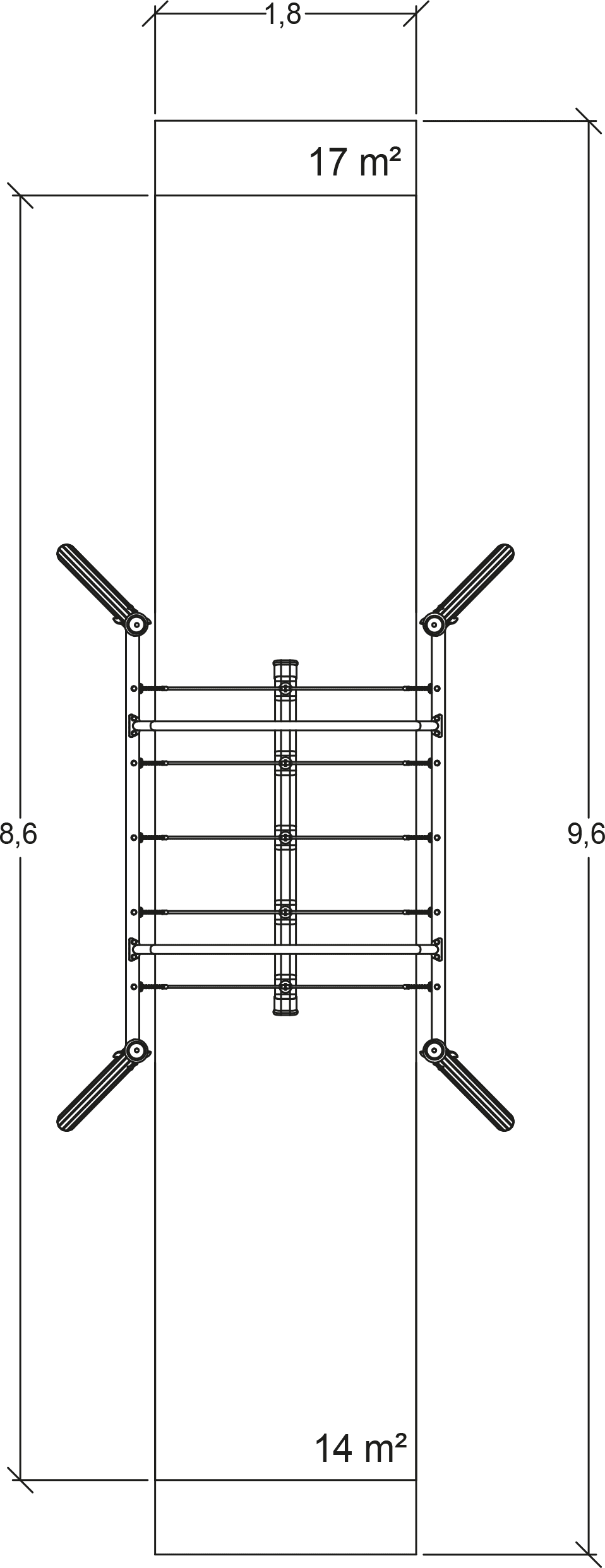 Huśtawka wieloosobowa stalowa J422M Huśtawka wieloosobowa stalowa J422M