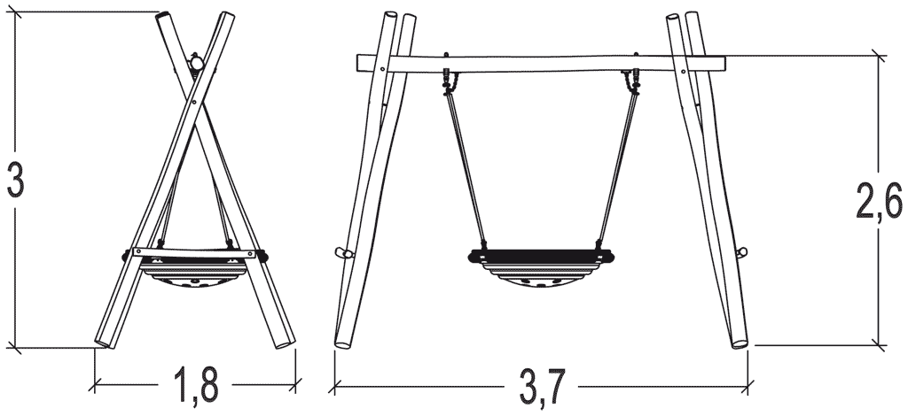 Huśtawka bocianie gniazdo - robinia J491