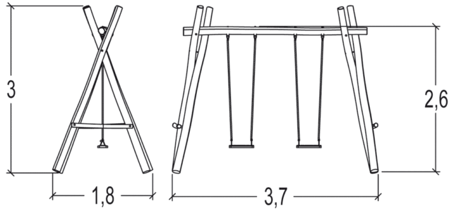 Huśtawka wahadłowa z robinii J490